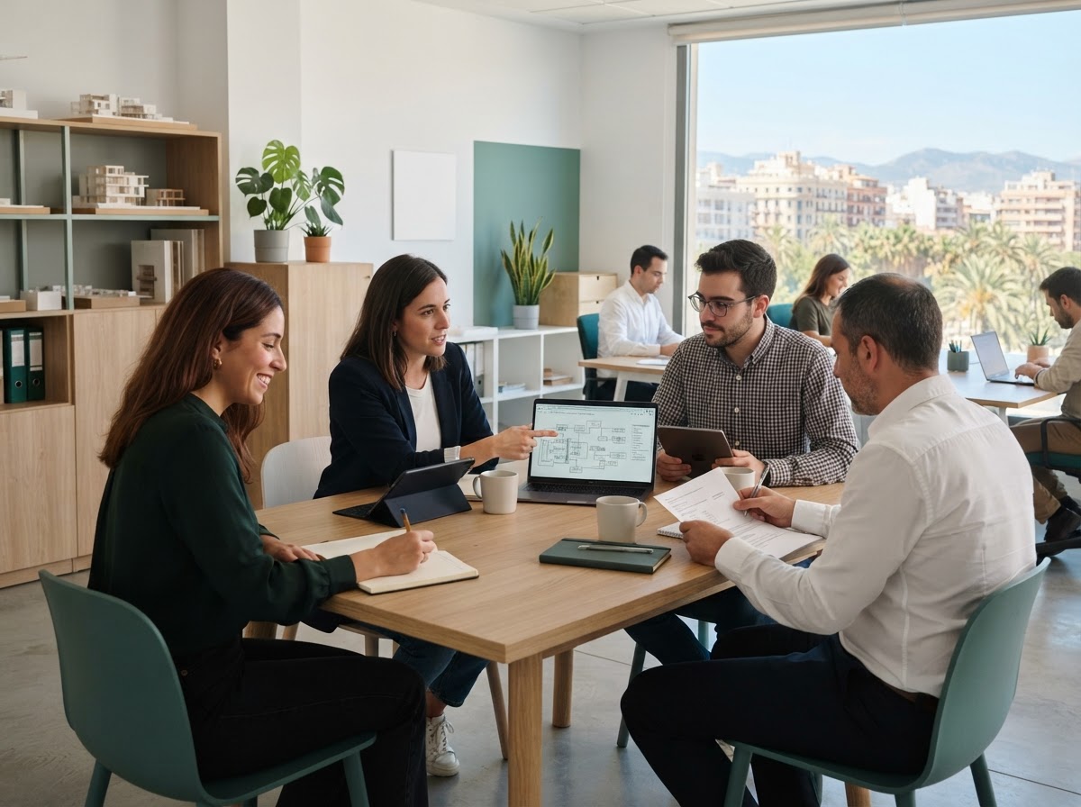Solar Patrimeza: equipo de análisis revisando paneles de datos financieros